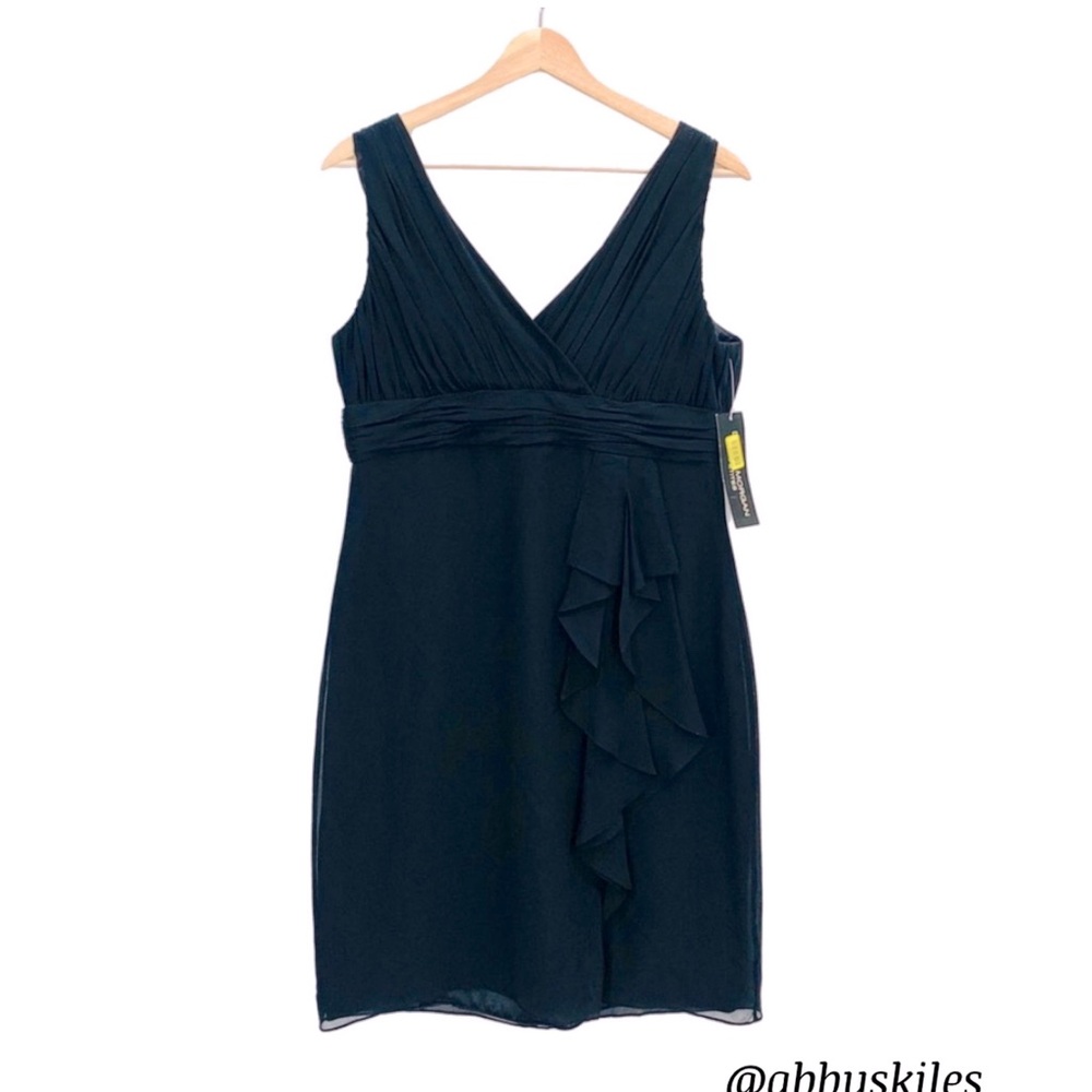 Donna Morgan Petites Dress Little Black Sleeveless Silk Party Cocktail 8 Petite